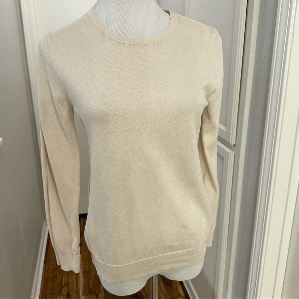 J.Crew Factory Cotton Teddie Sweater Cream/Ecru
